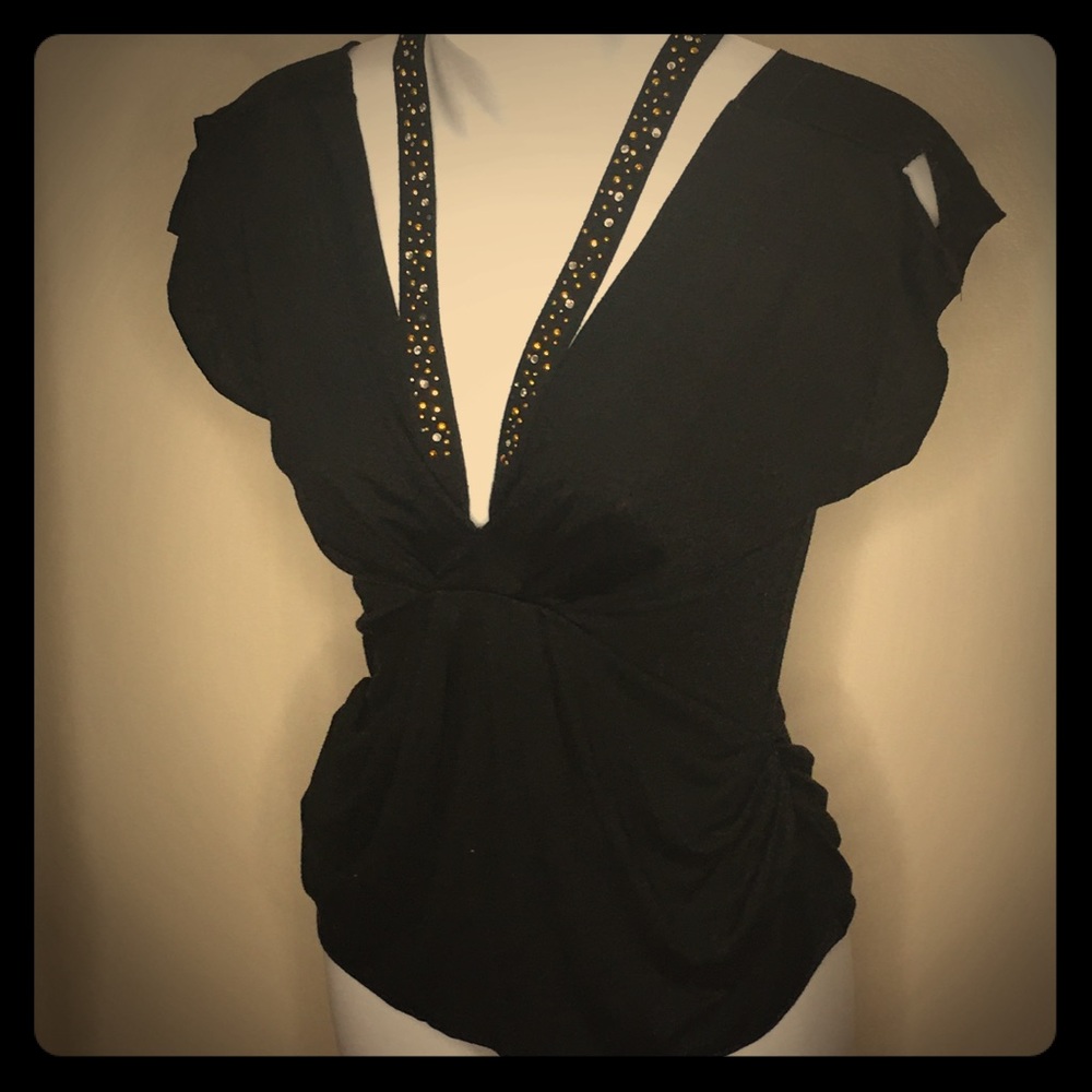 Express Jeweled Neck Blouse